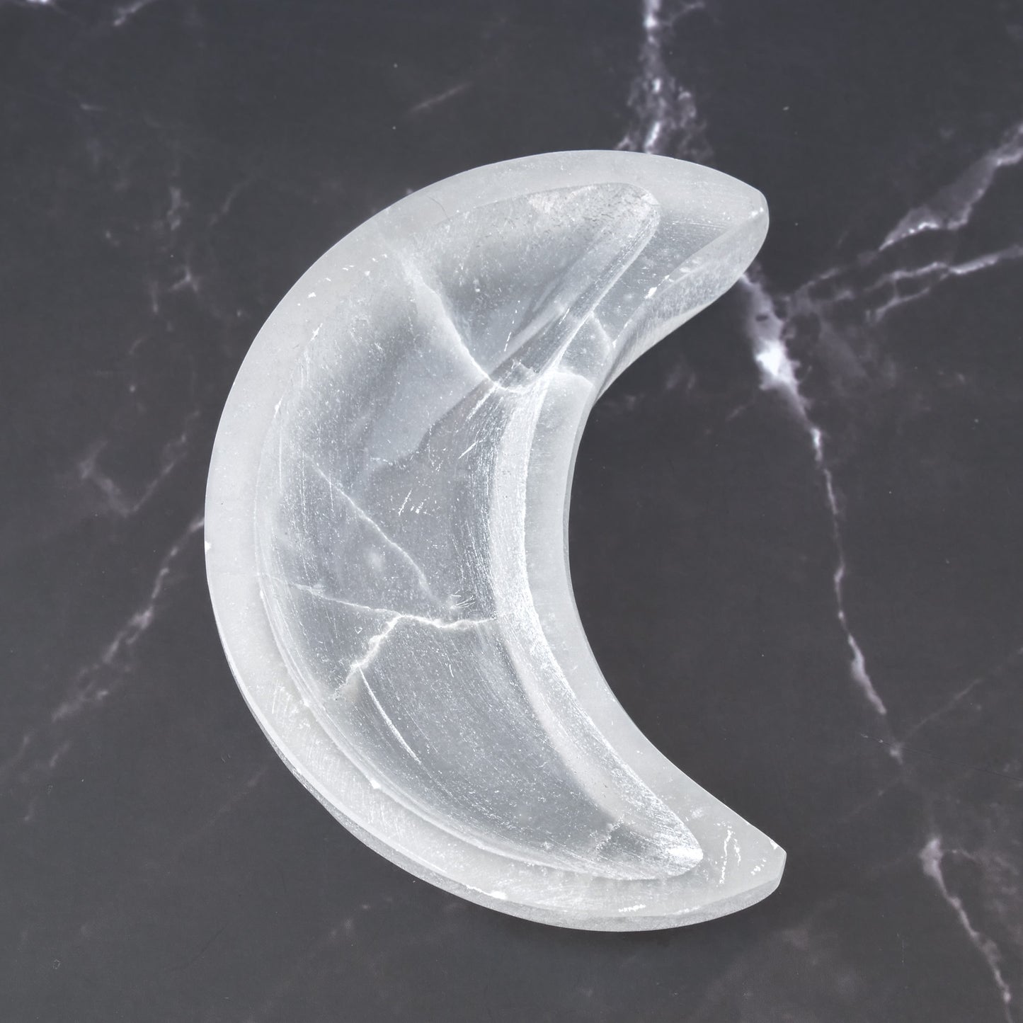 Selenite Moon Bowl (5in)