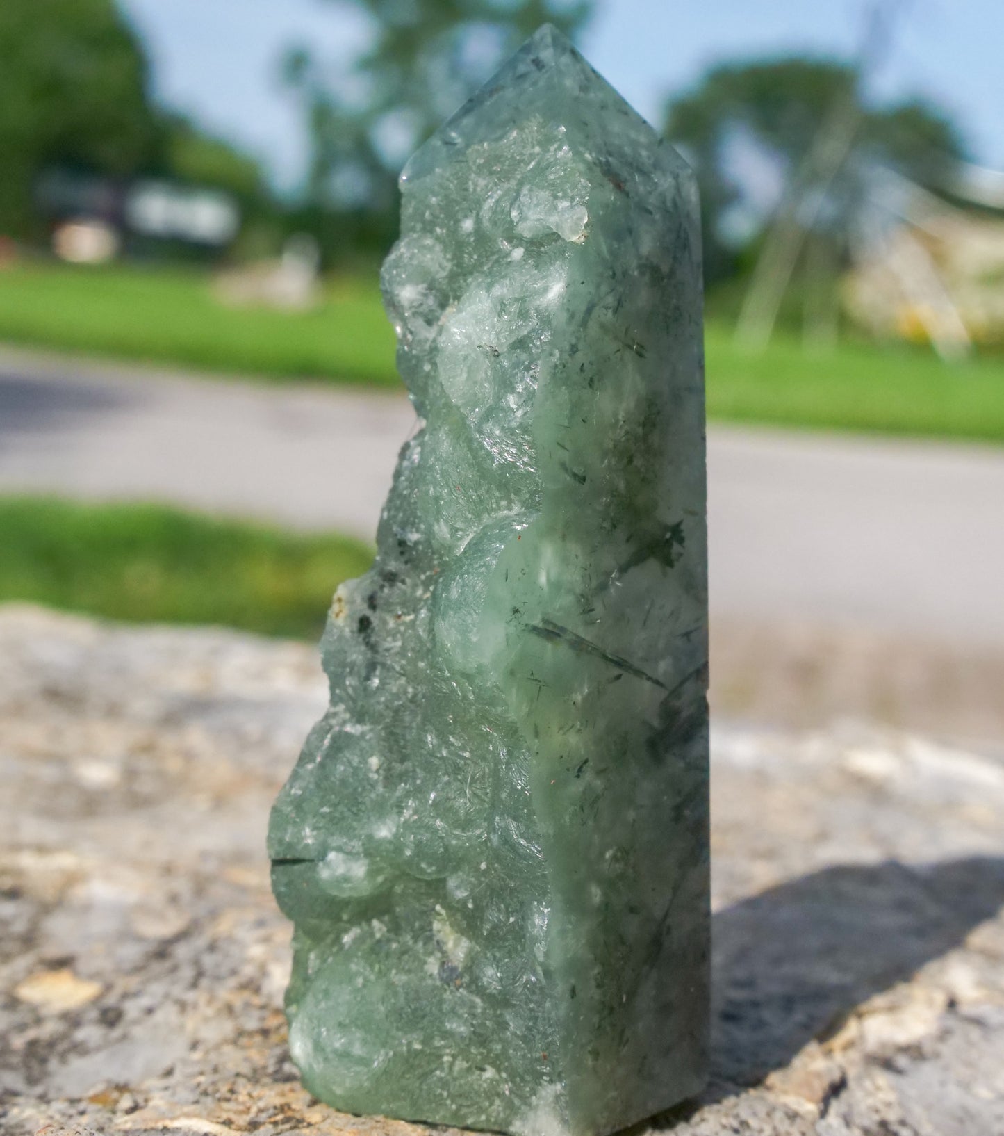 Prehnite Half Raw Tower