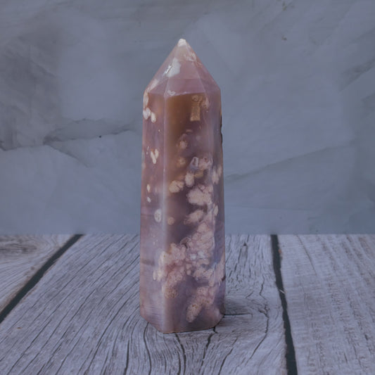 Flower Agate Tower (4in)