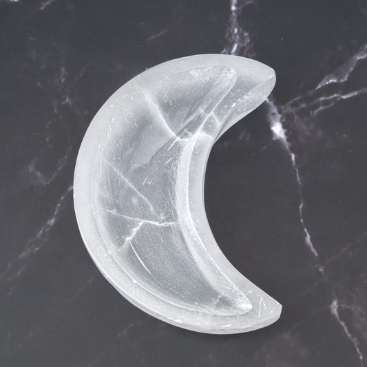 Selenite Moon Bowl (5in)