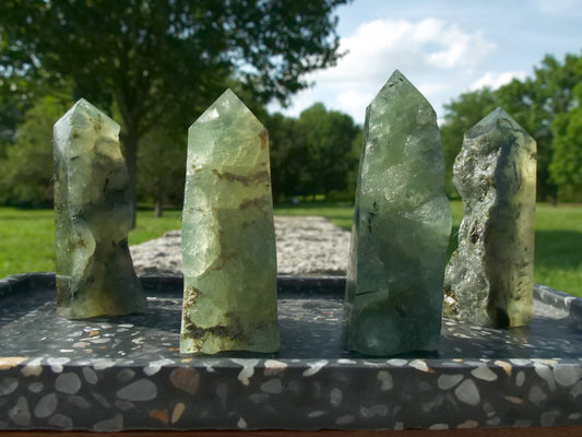 Prehnite Half Raw Tower
