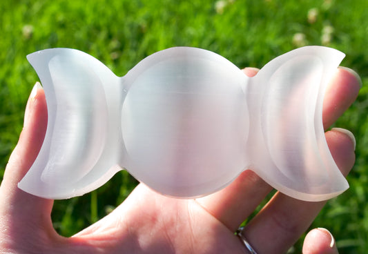 Selenite Triple Moon Bowl